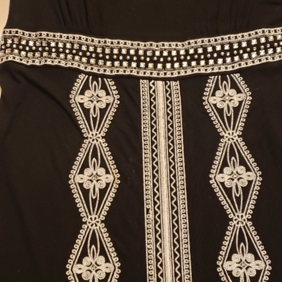 INC INTERNATIONAL CONCEPTS WOMEN'S EMBROIDERED BLACK DRESS W/ BEADING DETAILS, L - Picture 7 of 14